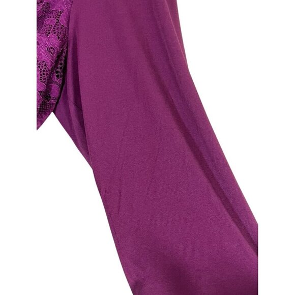 Torrid Floral Babydoll Top 2X Purple Lace Feminine Workwear Boho Western Chic - Picture 7 of 15